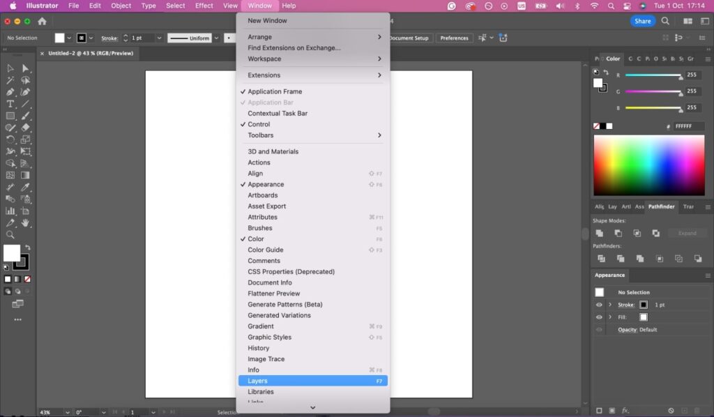 Adobe Illustrator layers panel selection.
